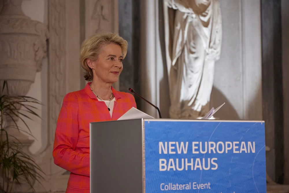 ▴ Ursula von der Leyen at the IUAV great hall Tolentini