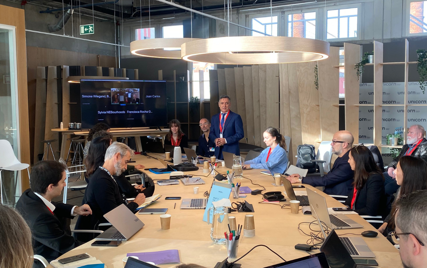 ▴ Juan Carlos Espada, CINEA welcoming the cluster meeting